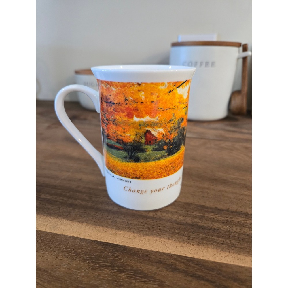 Ken Duncan Woodstock Vermont Autumn Bone China Mug Robert Schuller Quote